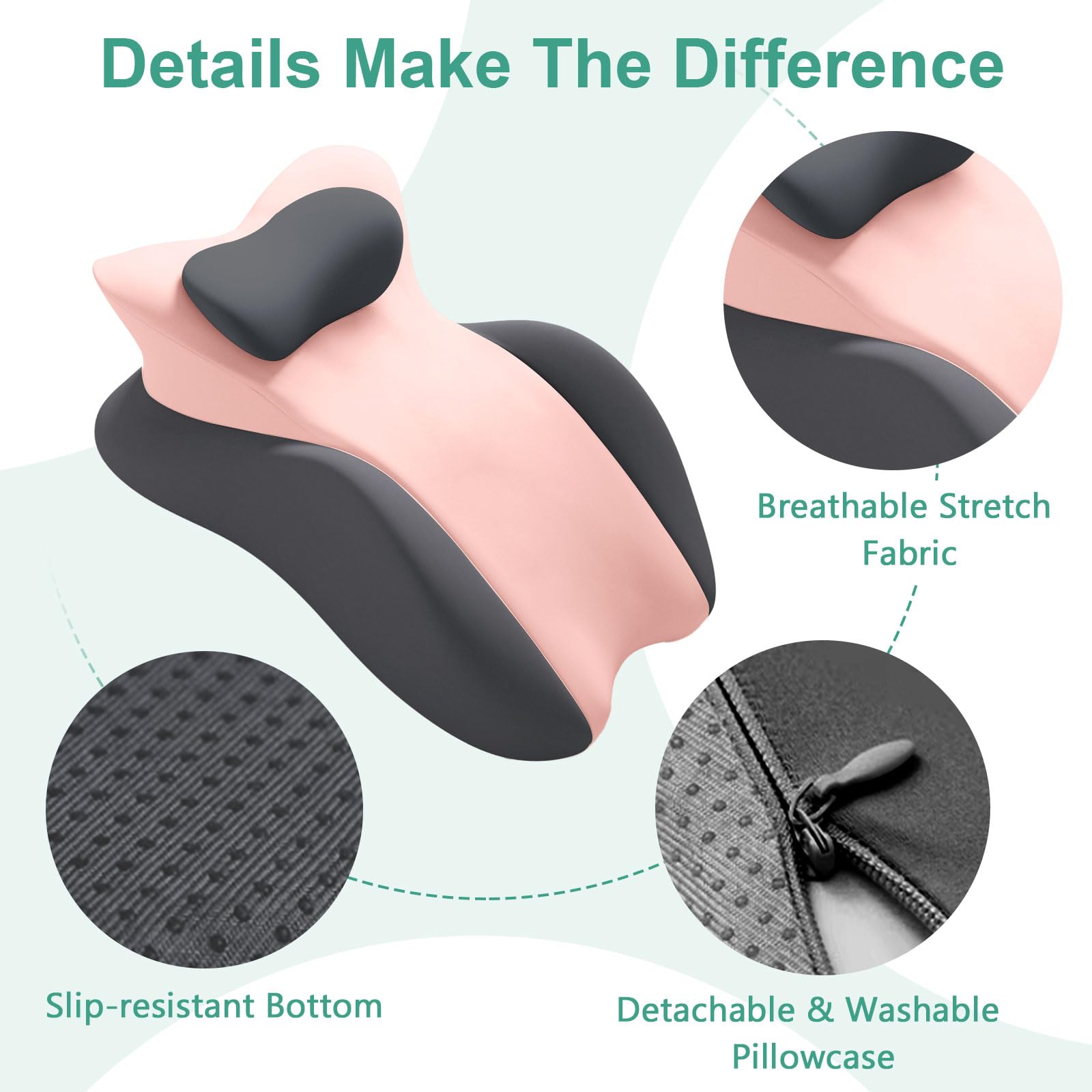 Cuscino a Cuneo in Memory Foam per Posizione Prona, Cuscino da Lettura per Testata del Letto, Cuscino da Letto per Sedersi, Sollievo dal Dolore alla Schiena, Collo e Gambe, Ideale per Coppie 58cmx38cm