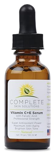 Suero natural de vitamina C  E con ácido ferúlico e hialurónico 1 onza