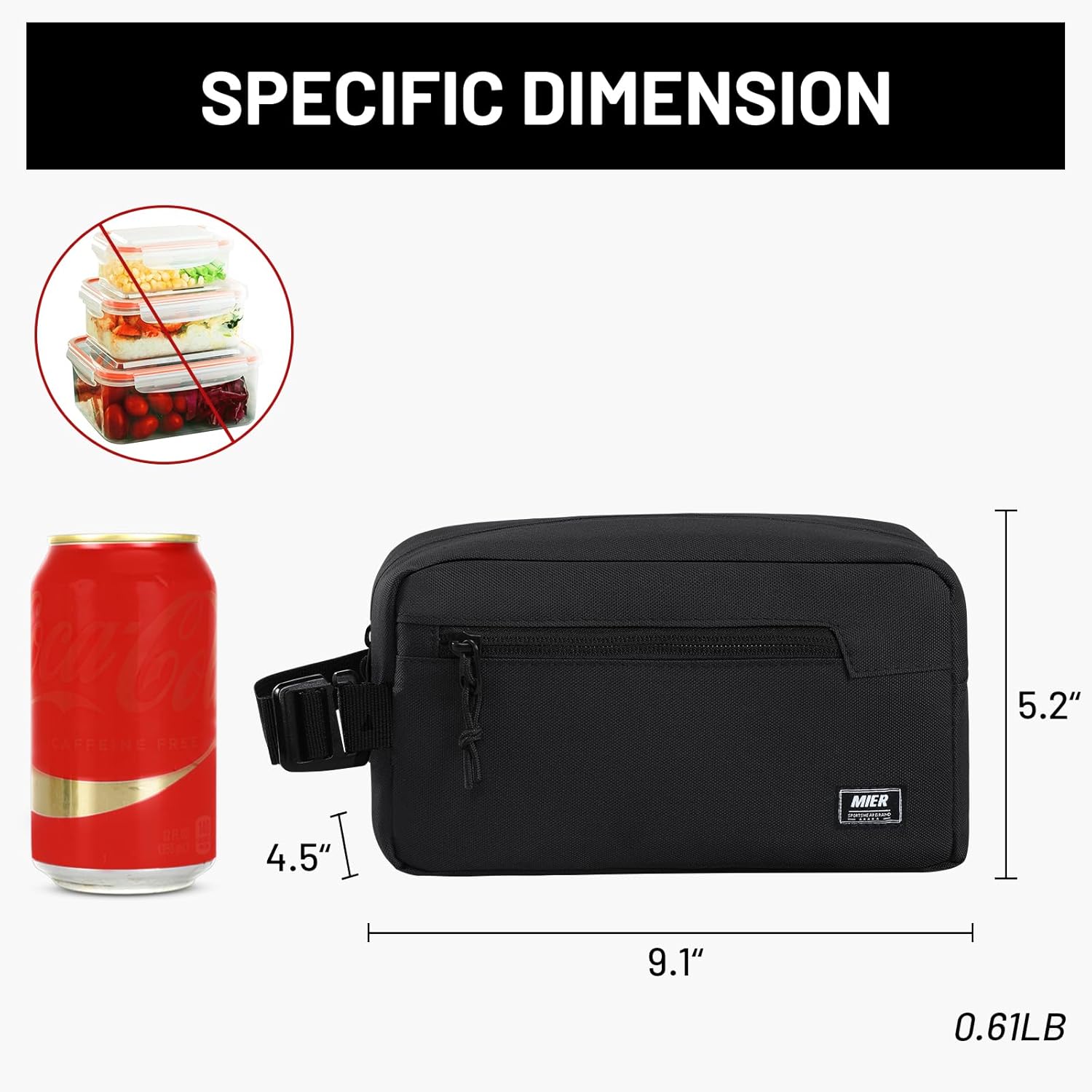 MIER Freezable Snack Bags Small Frozen Mini Cooler Lunch Bag Freezer Insulated Pouch for Kids Adults Work School Travel On-the-go, Black - Image 4