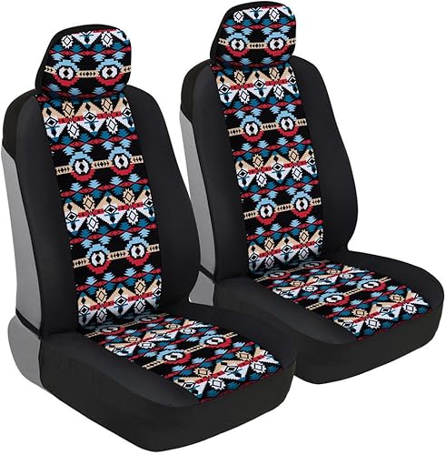 BDK - Fundas de asiento de coche con patrón de dos tonos - estilo chic sin lados - poliéster suave y flexible