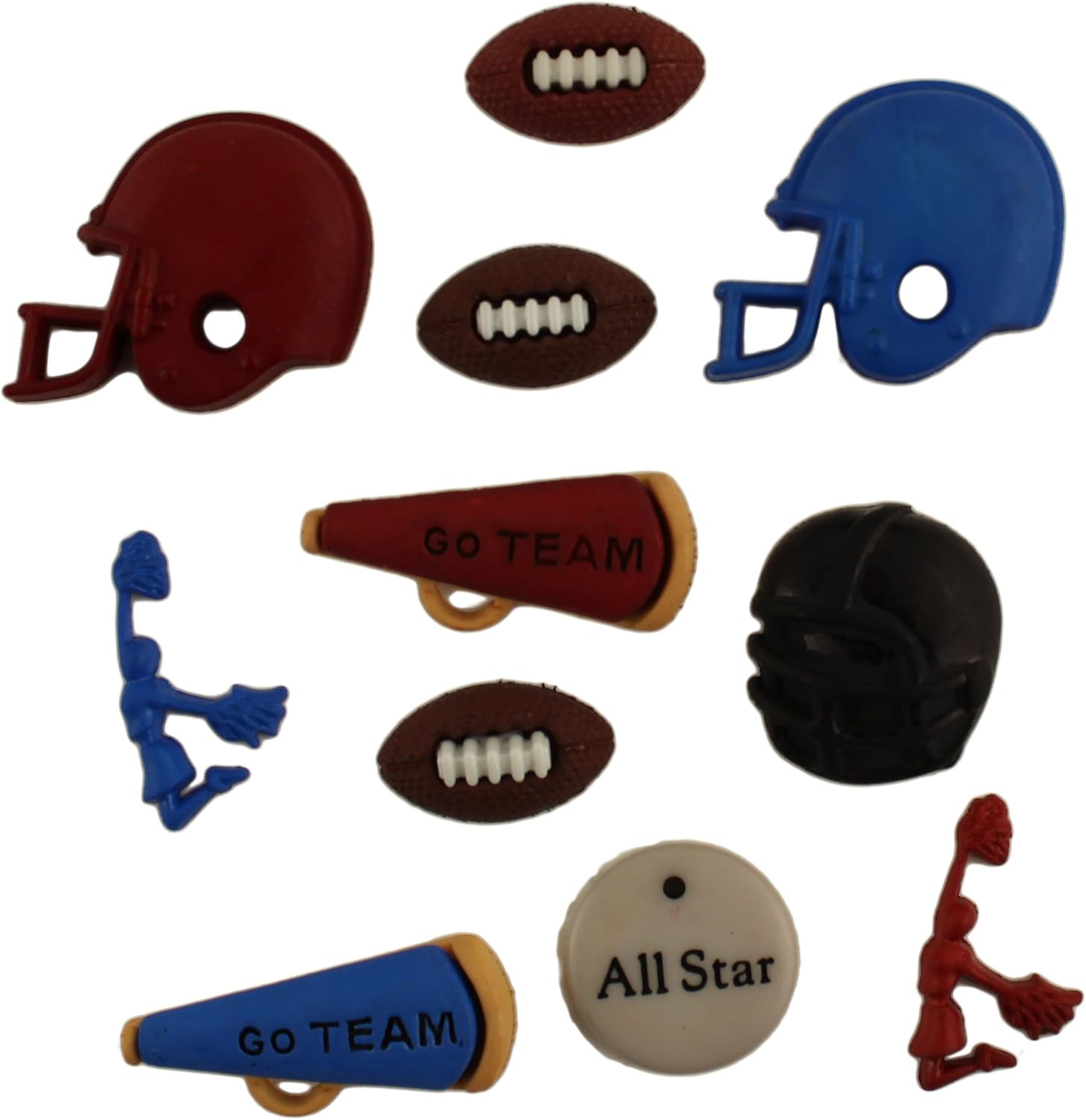 Buttons Galore Craft & Sewing Buttons - Football - 3 Packs (30 Buttons)