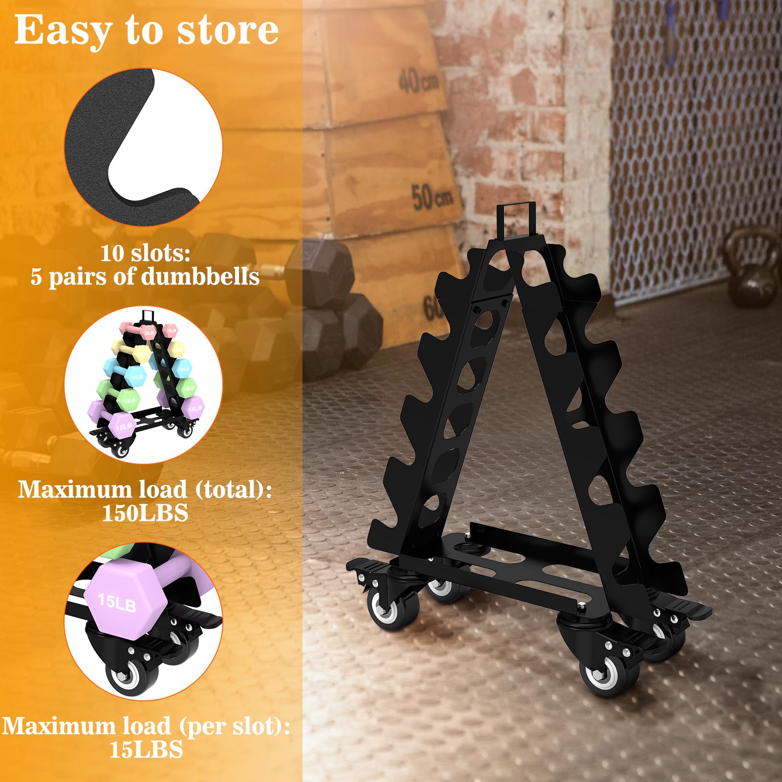 Halterrek Stand Gewicht Opslag Organizer voor Halters Accessoires Gym Halters Perfect voor Home Gym voor Kinderen/Vrouwen Zwart (5 lagen