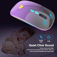 Vista 6 de LED Wireless Mouse, Bluetooth Mouse &2.4GHz Instant Connection,Rechargeable Ultra Silent Slim,3 DPI 2 Connection Modes with USB-C to USB Adapter for