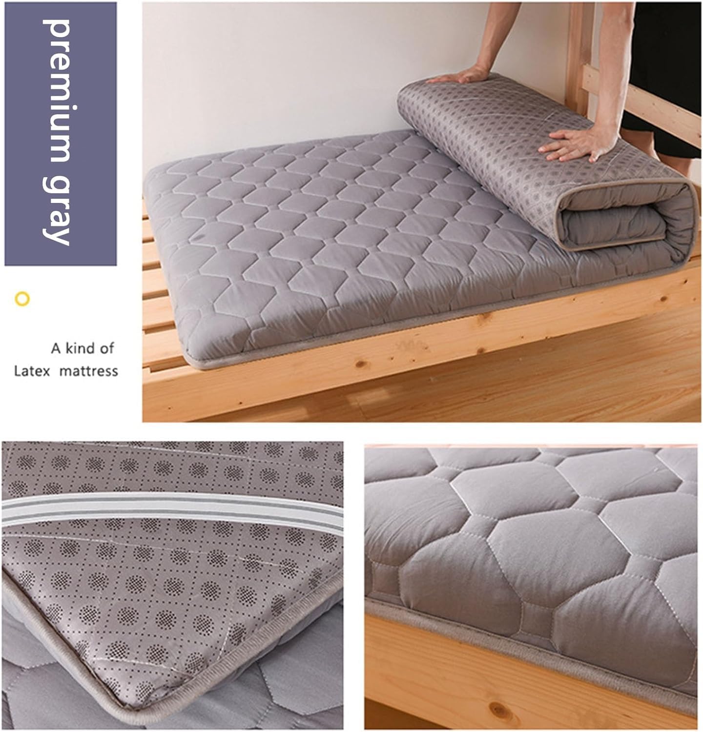 Colchón de Piso Grueso Colchón portátil Plegable Suave Futones japoneses Individuales Dobles, Colchoneta Enrollable de Tatami japonés Colchón Plegable (Color : B, Size : 100 * 200cm)