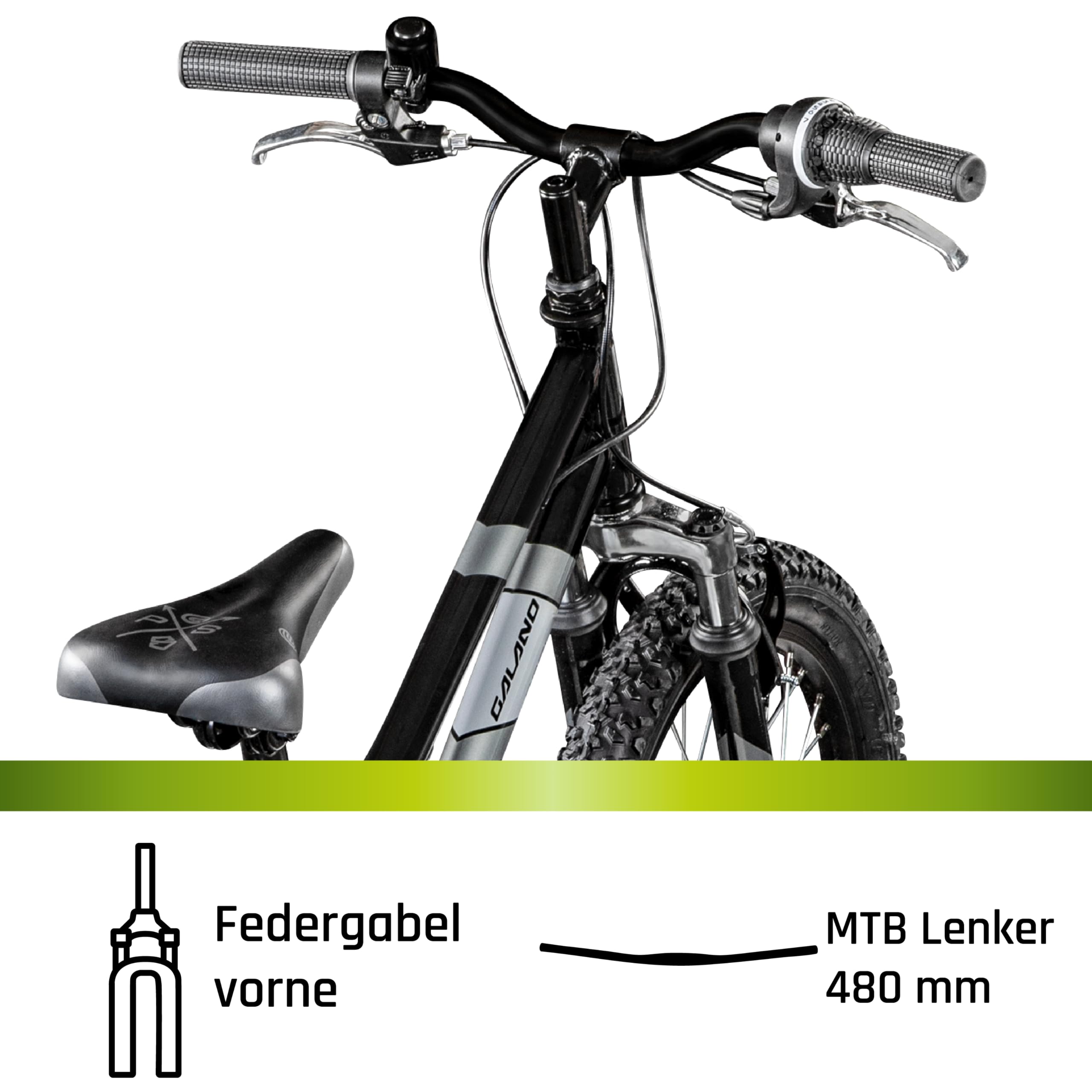 Galano Fahrrad Kinder ab 5 Jahre | Kinderfahrrad 115-130 cm für Mädchen und Jungen mit 7 Gang | 18 Zoll Mountainbike mit Federgabel | leichtes Hardtail Bike | GA20