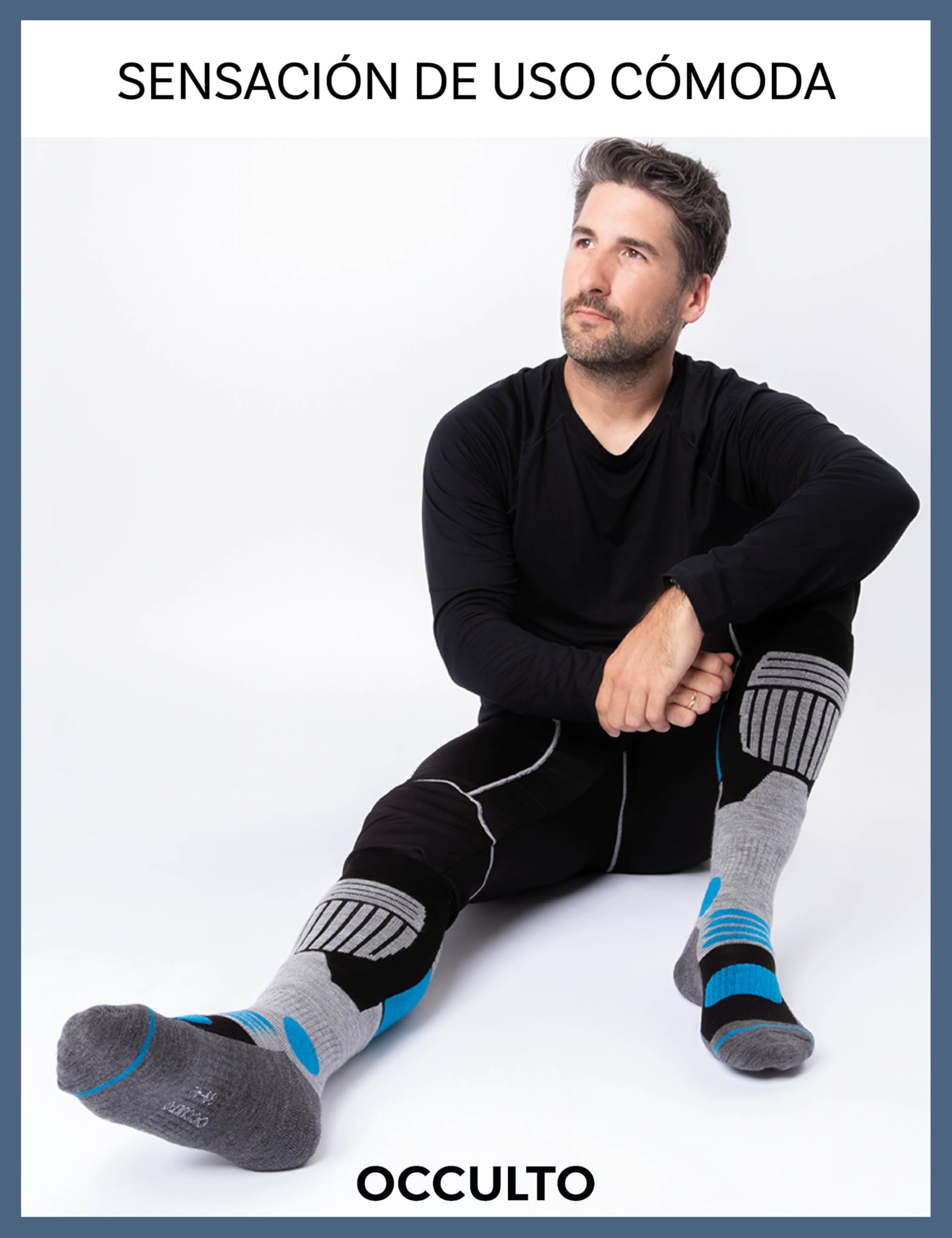 Occulto Calcetines Esqui para Hombre 2 pares, 4 Pares (modelo: Felix)