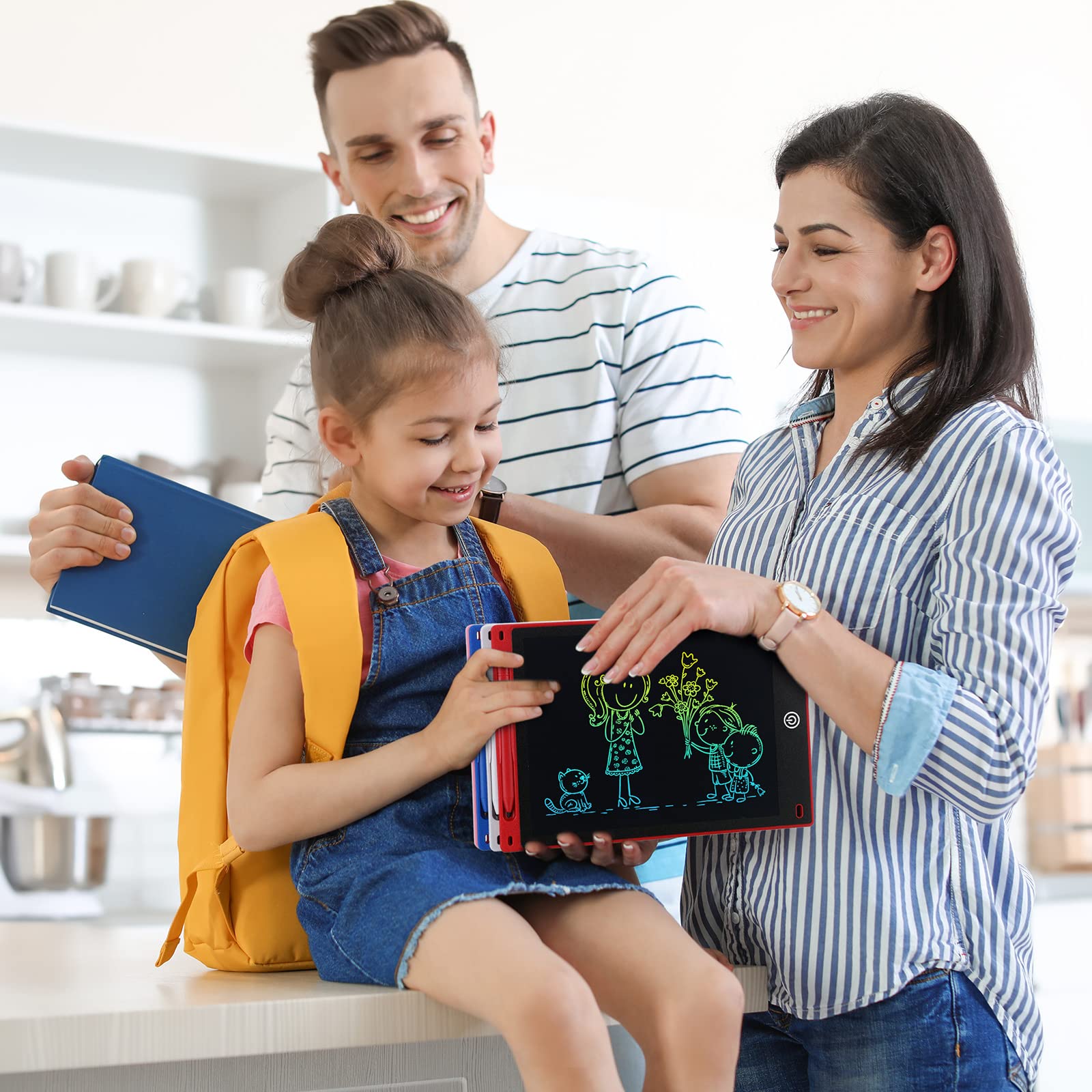 Paquete de 16 tabletas de escritura LCD de 10 pulgadas a granel para niños, almohadilla de dibujo borrable para niños, tablero de garabatos reutilizables y coloridos, juguetes educativos, regalos para 5
