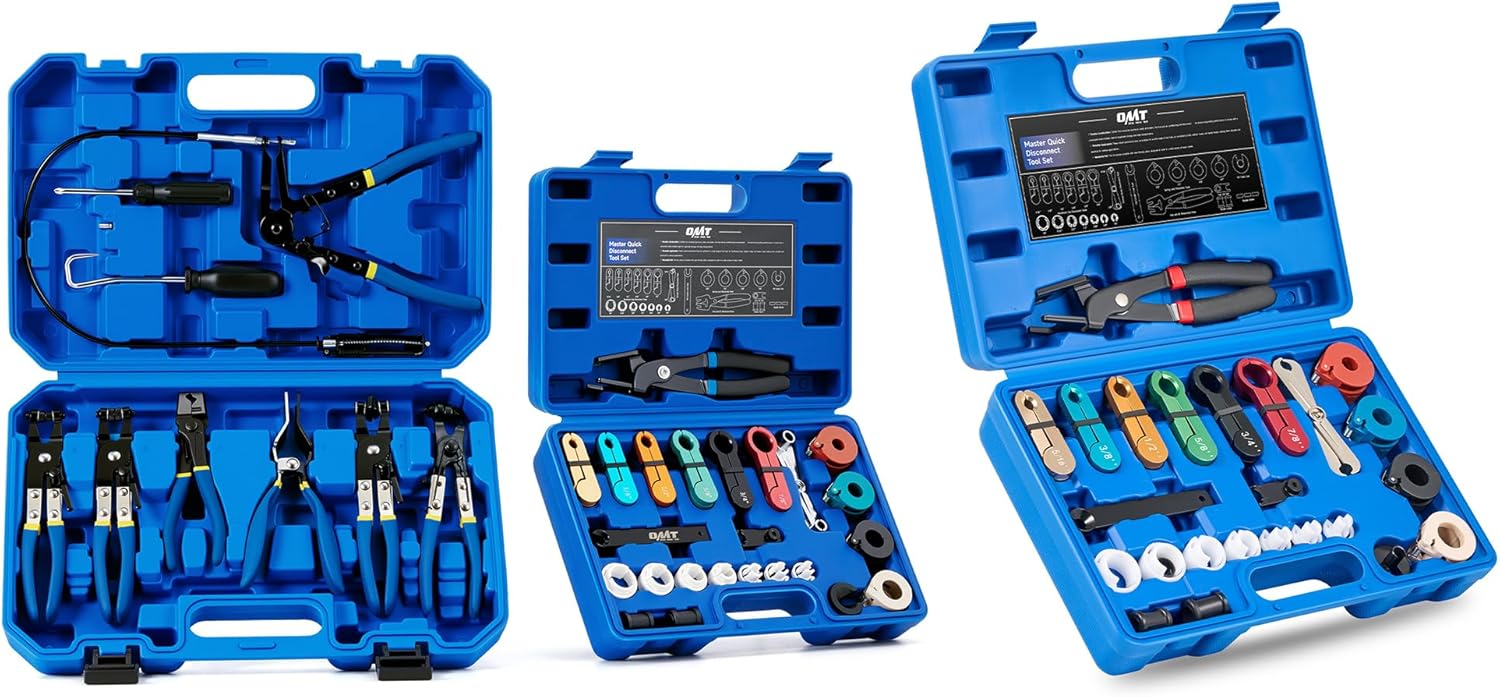 Orion Motor Tech 26pc Master Quick Disconnect Tool Kit & Fuel Line Disconnect & Hose Clamp Pliers Tool Set, Bundle