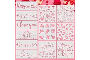 Whaline 12Pcs Valentine's Day Stencil Set Heart Love Painting Stencil Templates for...