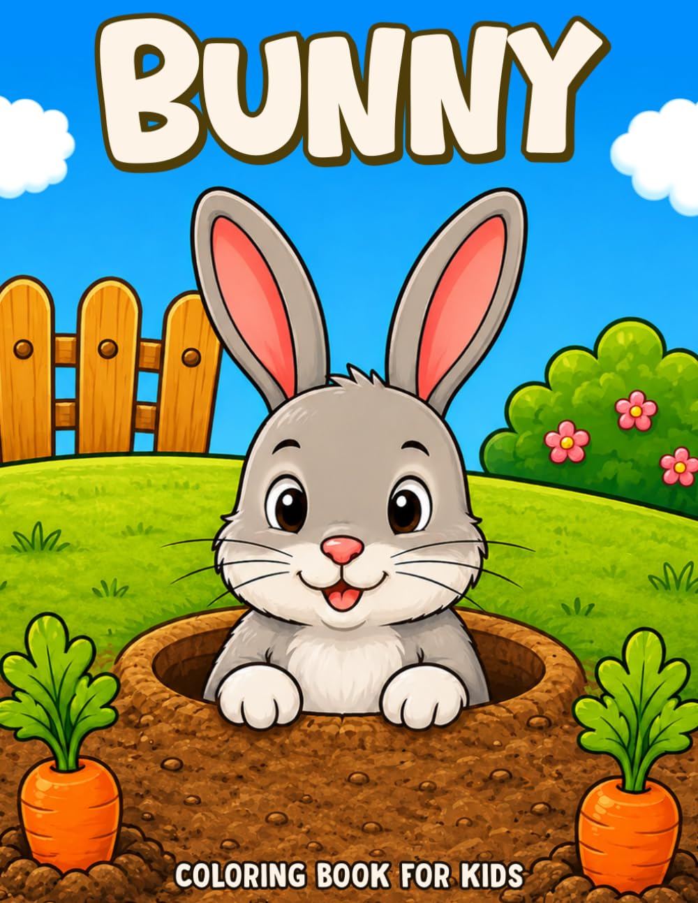 Bunny Coloring Book for Kids: Easy and Fun Coloring Pages with Bunnies, Carrots and More