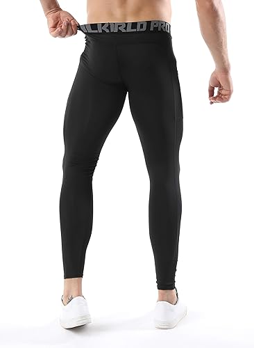 Miniatura 8 de SILKWORLD Paquete de 1  3 pantalones de compresión para hombre bolsillos leggings de gimnasio y secado fresco
