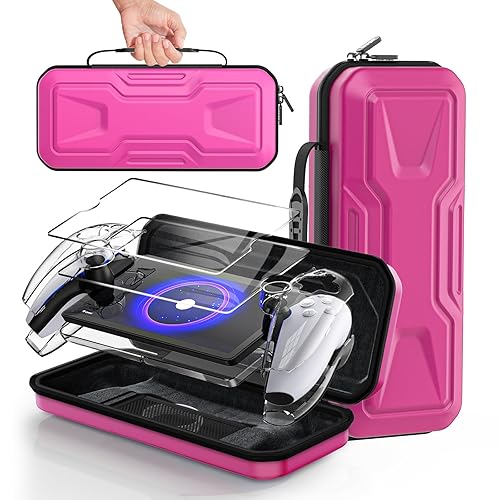 Miniatura 11 de FYOUNG 3 in 1 Accessories Bundle for Playstation Portal, Carrying Case & Hard PC Clear Cover with Tempered Glass Screen Protector, Protective Case &