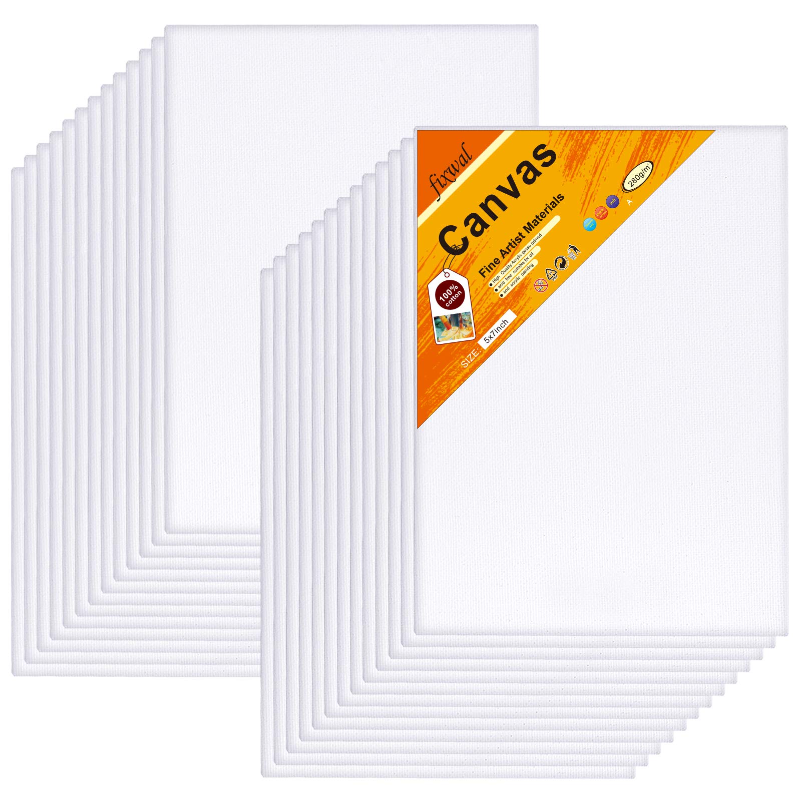 Buy Canvas Boards 5 x 7 Inches Set of 26 Canvas Panels Value Pack for