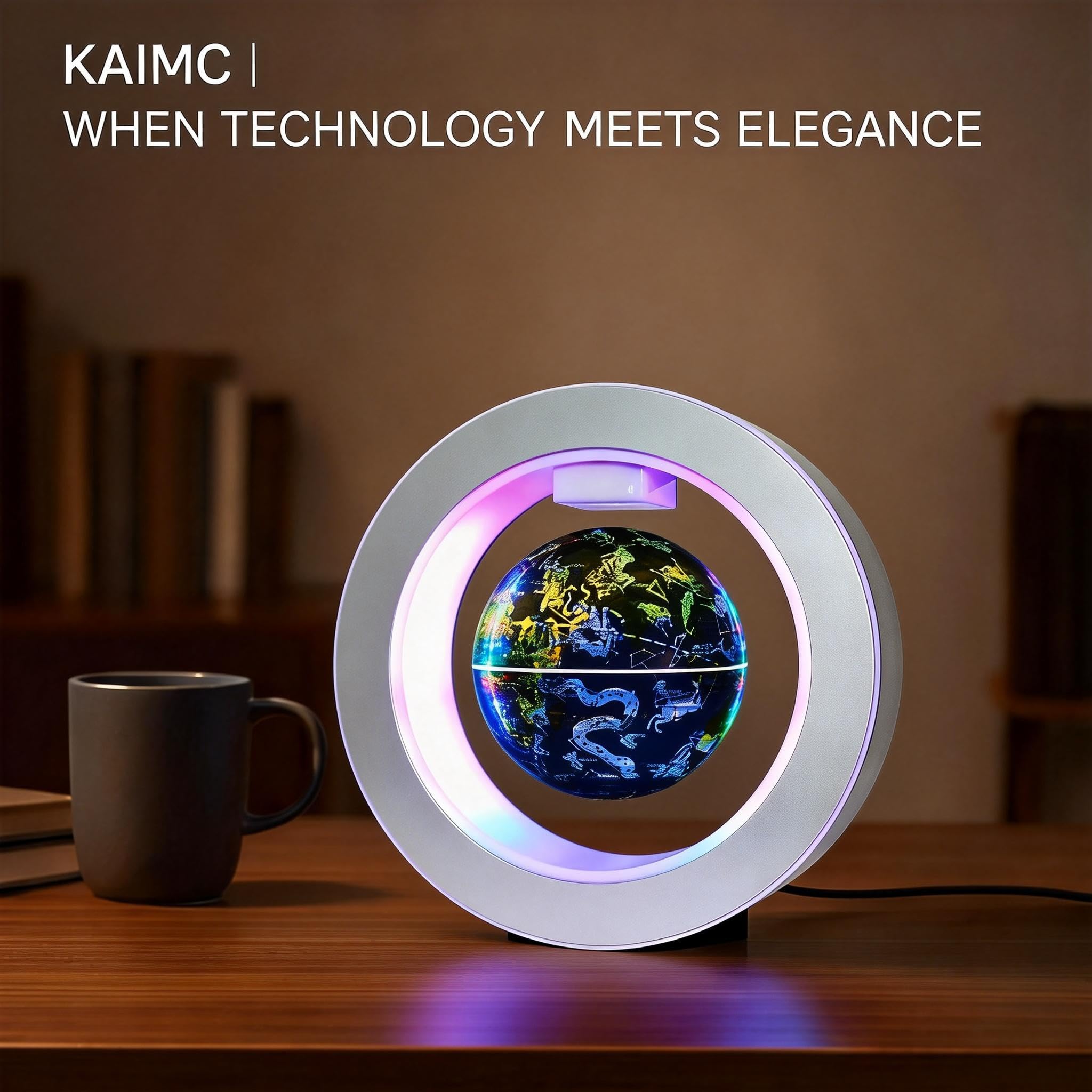 Magnetisch Schwebender Globus 4" mit LED-Sternbildern, Rotierend für Kinder, Coole Büro-Deko und Einzigartige Geschenkideen für Männer oder Technische Geburtstagsgeschenke für Teenager-Jungen