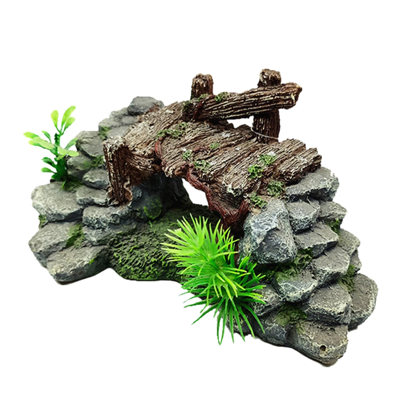 Moondame Realistic Bridge Simulation Landscape Bonsais Realistic Color Bridge For Aquarium Decoration/Turtle Basking