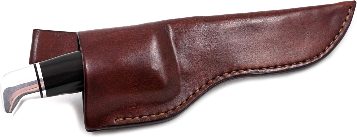 Leather sheath for Buck 119 with belt loop and dangler, hunting knife sheath, big knife holster, custom leather sheath made for Buck fixed blade