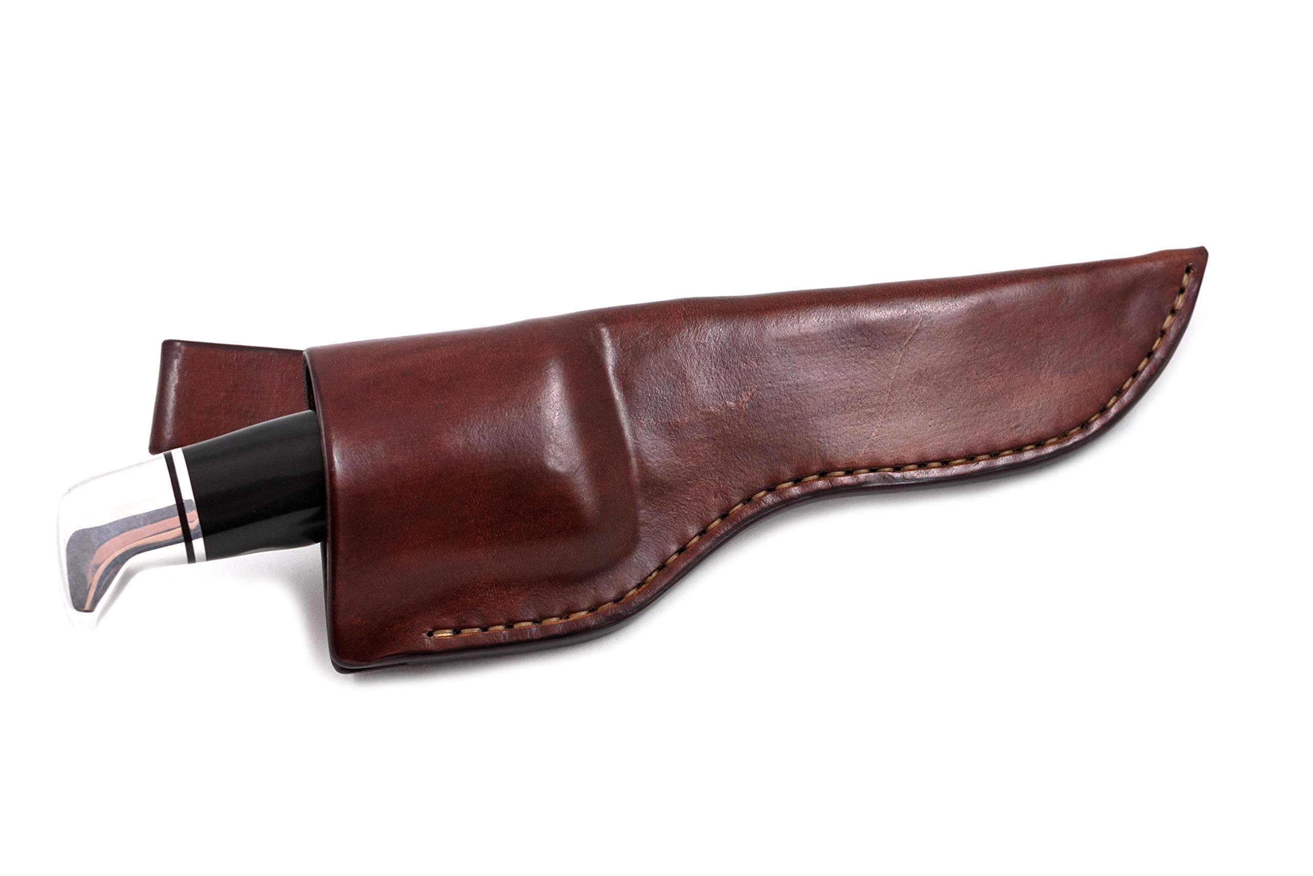 Leather sheath for Buck 119 with belt loop and dangler, hunting knife