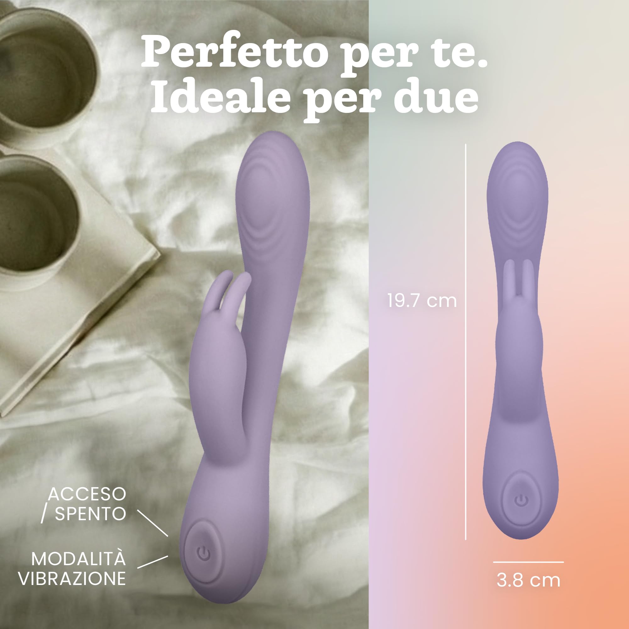 Vibratore Coniglio di Oliver James – 10 Modalità di Vibrazione, Silicone Potente e a Basso Rumore, Resistente all’Acqua, Punto G & Clitoride, Giocattolo Intimo per Donna, Vibratori (lilla pastello)