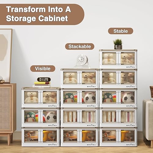 Miniatura 5 de V5S - Organizadores y almacenamiento de armario de 8.2 galones, paquete de 4 contenedores de almacenamiento de plástico con tapas y ruedas,