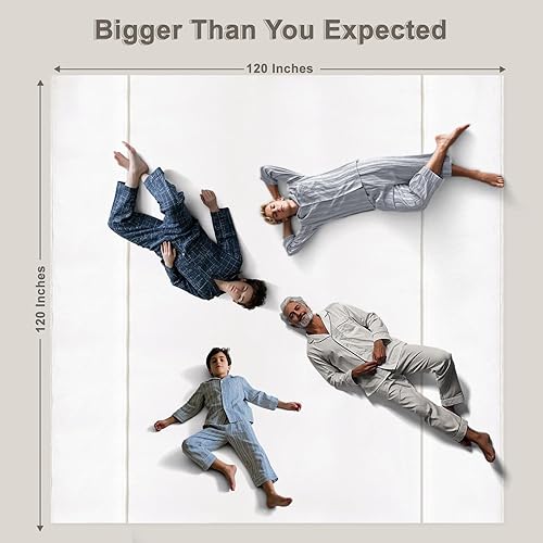 Miniatura 6 de PHF Manta de forro polar tamaño King de 120 x 120 pulgadas, sin desprendimiento, sin pelusas, manta suave grande, extra grande de 10 x 10 pies,