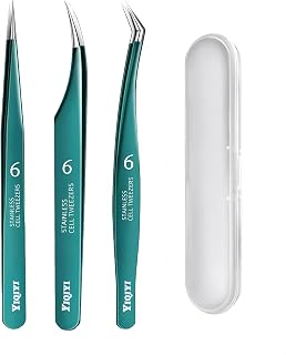 3 Pack Lash Tweezers Straight & Curved Tweezers for Eyelash Extensions
