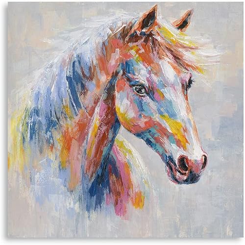 ATELIYISHU Pintura artística de pared de caballo, acuarela, arte de pared para decoración de pared del hogar, coloridos pósteres de impresión de