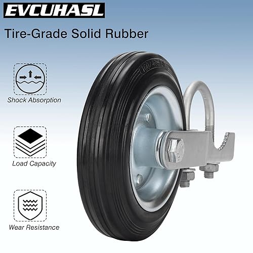 Miniatura 4 de Puerta giratoria de metal con marcos de puerta de 1-58 pulgadas a 2 pulgadas, ruedas auxiliares de puerta de 6 pulgadas para puerta de valla de tubo