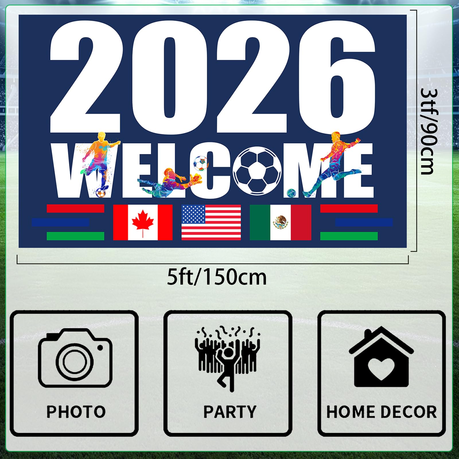 Amazon.com : World Cup Flag 2026 American Canada Mexico Host