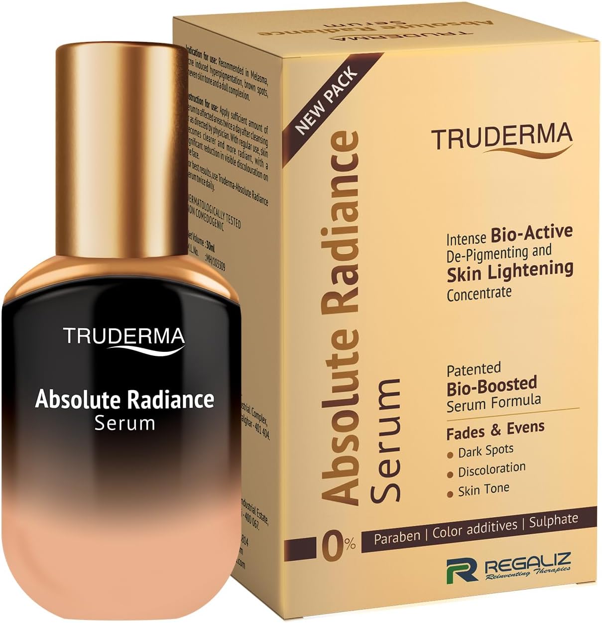 Truderma Absolute Radiance Serum | Intense Bio-Active De-Pigmenting & Skin Brightening Concentrate | 30ml