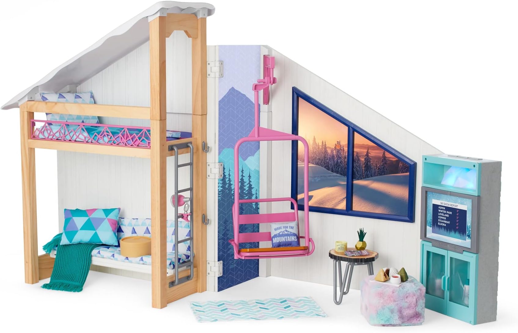 American Girl Corinne Tan Girl of the Year 2022 18-inch Doll Corinne & Gwynn's Bedroom Playset, For Ages 8+