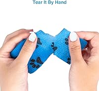 Vista 4 de WePet Envoltura para mascotas, autoadhesiva, solo se adhiere a sí misma, cinta no tejida para patas de perro, patas, heridas, gasa cohesiva