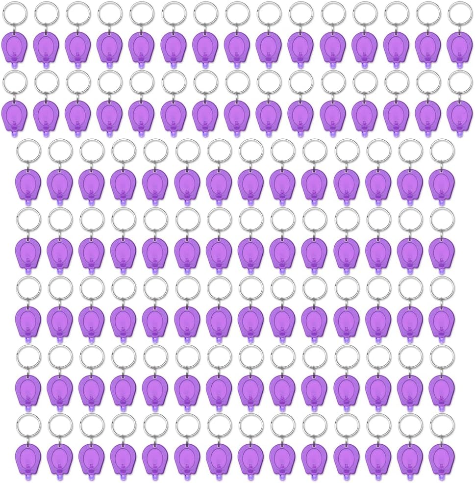 100 Pack Mini UV LED Keychain Flashlight, 395nm Ultraviolet Keychain Flashlight, UV Keychain Light Black Light for Detections-Black Shell