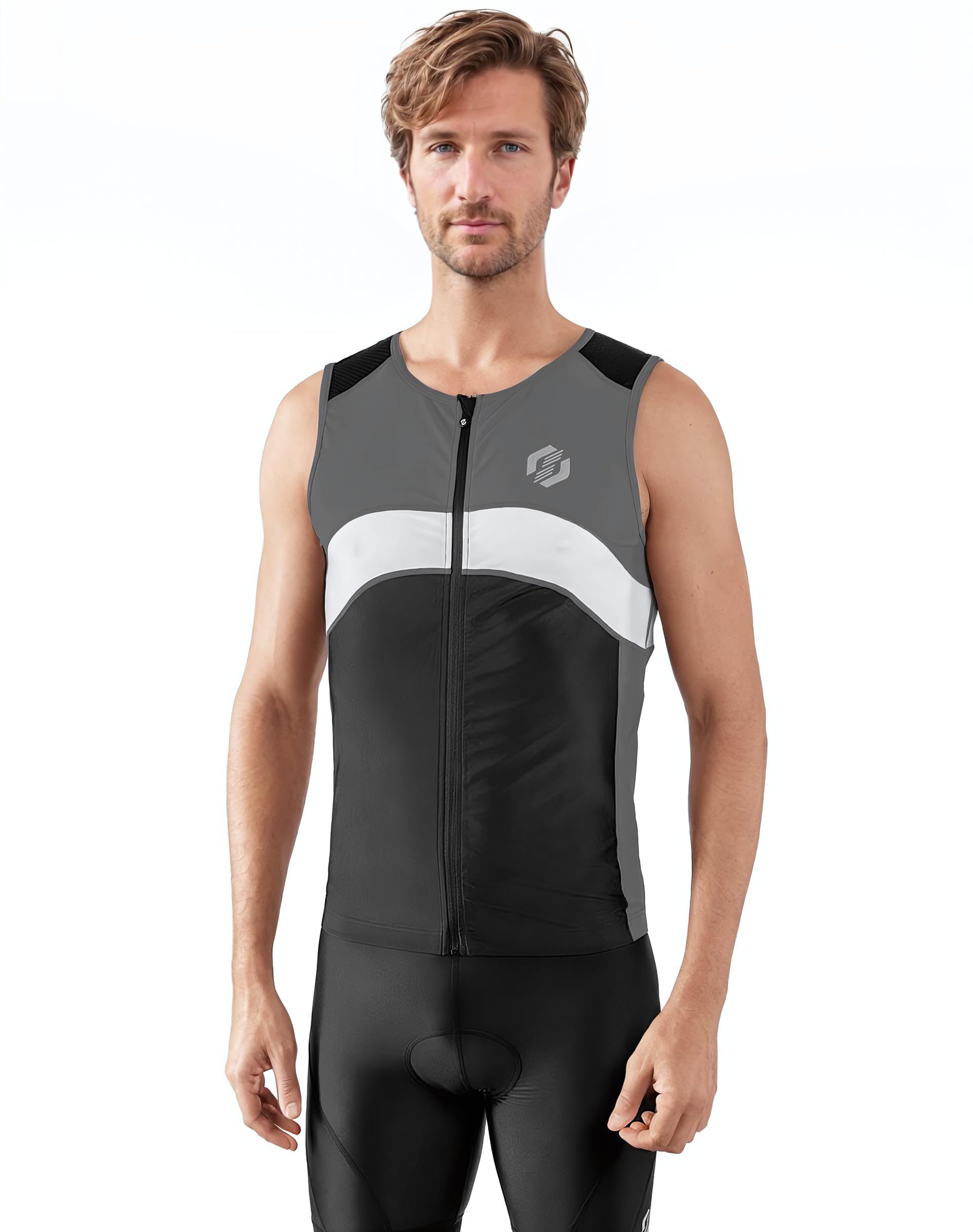 SLS3 Triathlon męski top z zamkiem błyskawicznym, trykot, koszulka, topy, FX Tri Jersey