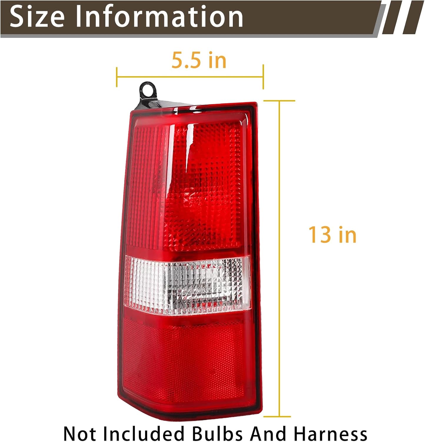 Tail Light Compatible With 2003-2014 Chevy Express 1500, 2003-2023 Chevrolet Express 2500/3500, 2003-2023 GMC Savana Driver and Passenger Side RED Rear Brake Lamps
