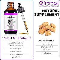 Vista 5 de Gotas multivitamínicas para perros 15 en 1 Multivitamínico líquido con glucosamina, MSM y Omega para la salud de las articulaciones, el corazón