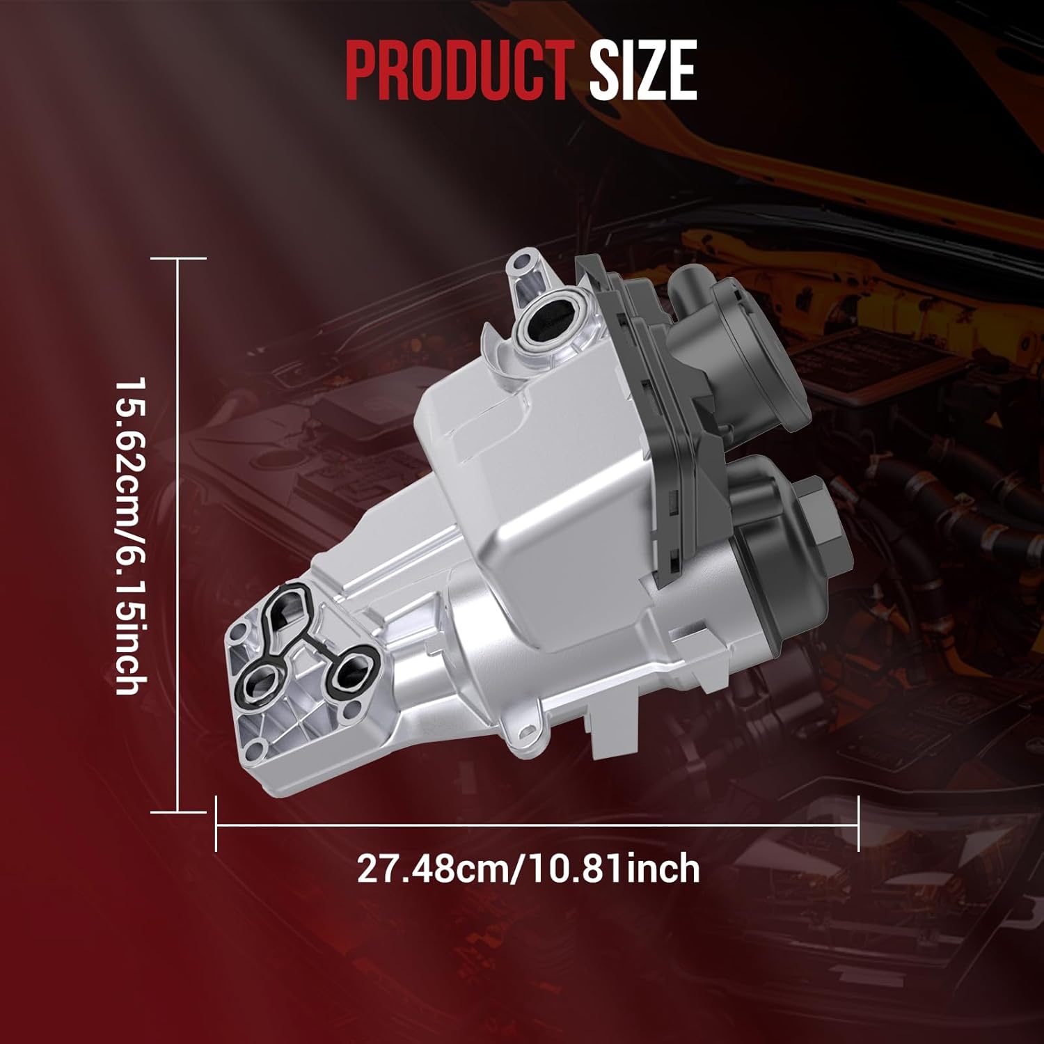 Aluminum 30684381 Engine Oil Filter Housing with Gasket for Volvo C30 C70 S40 S60 S60L V50 V60 Cross Country XC60 XC70 2.4L 2.5L, #OE 31338685 31338684 30788494 Oil Cooler Kit