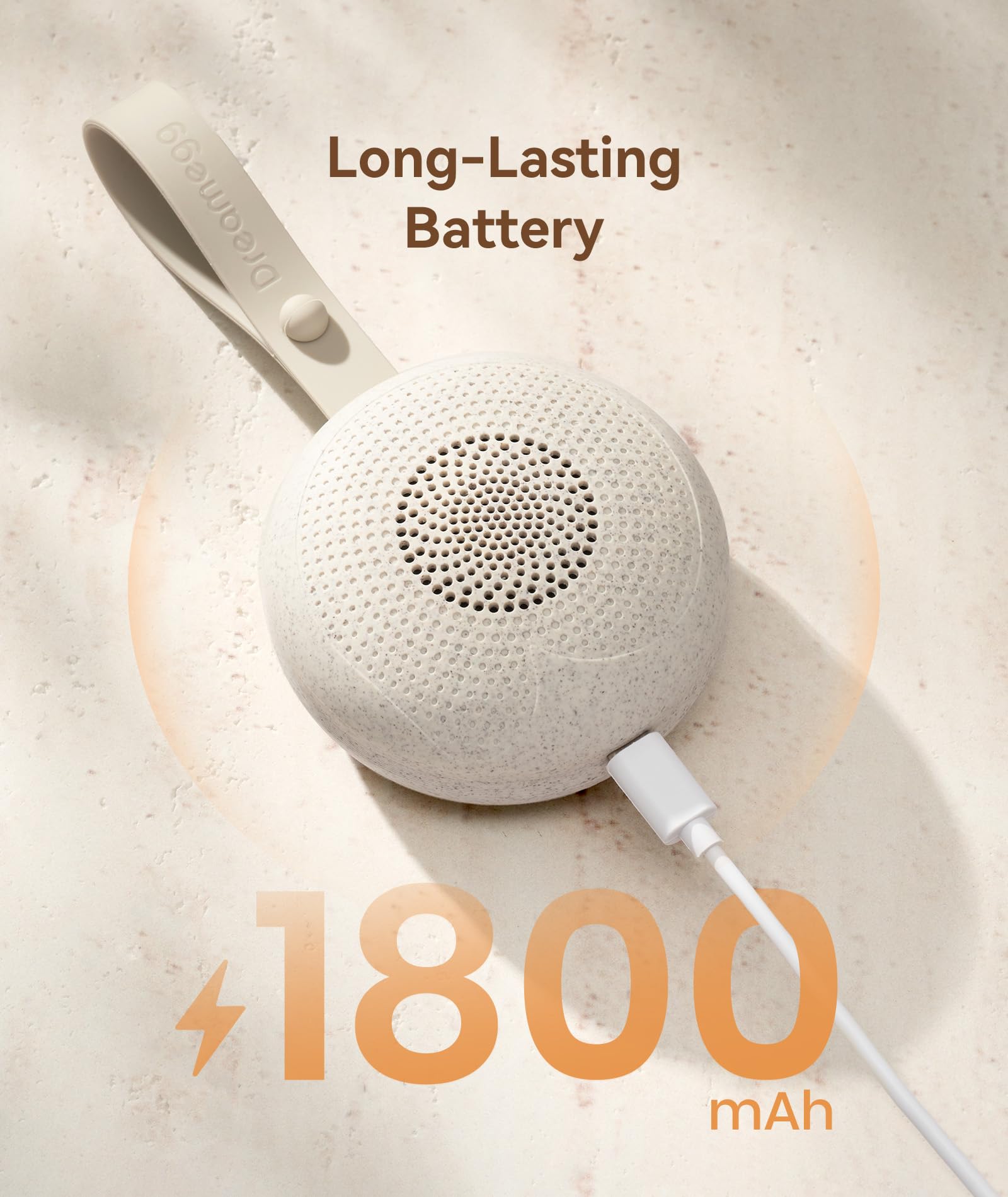 Dreamegg Macchina Rumori Bianchi per Neonato Portatile, White Noise Machine con Materiali Sostenibili, Ninna Nanna per Bambini, 21 Suoni Calmanti, Timer 30/60/90 min, 1800mAh, Ricaricabile USB