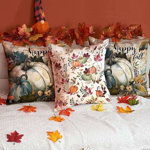 Miniatura 4 de DFXSZ Fundas de almohada de otoño de 20 x 20 pulgadas, juego de 2 fundas de almohada decorativas de otoño de Acción de Gracias, decoración de casa