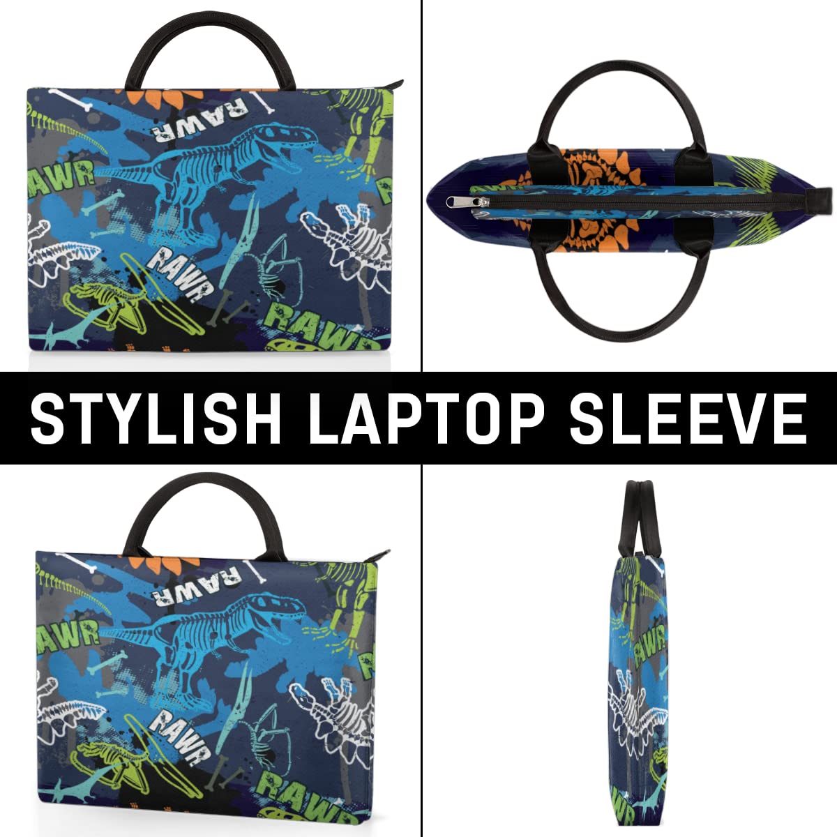 Dino pokrowiec na laptopa 13-16 cali dinozaur dinozaur ręczny pokrowiec na laptopa teczka listonoszka torba do przenoszenia dla kobiet mężczyzn dzieci chłopców dziewcząt
