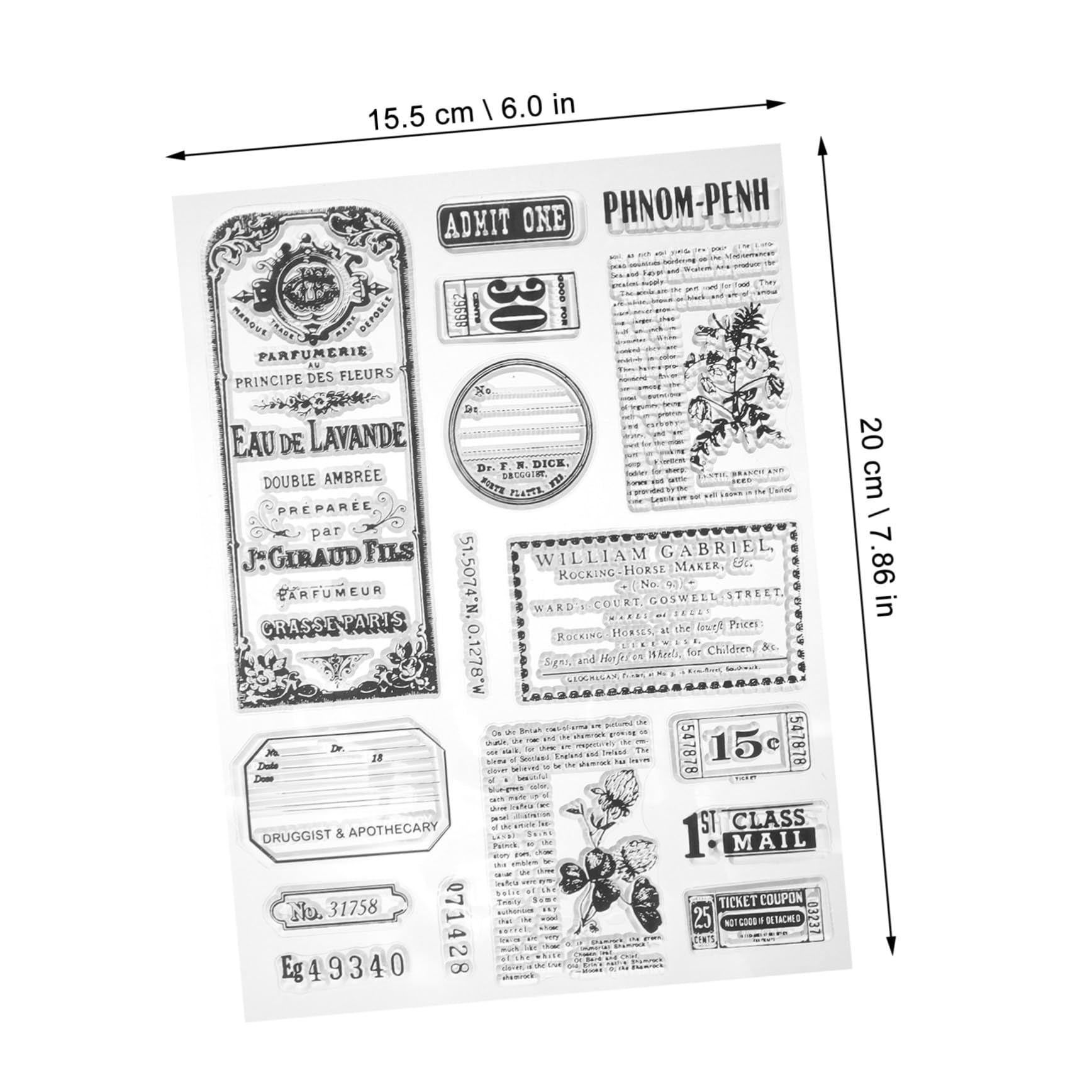 5 Set Scrapbooking d'Epoca Libro di Scarto Rottame Timbro Autoinchiostrante Creazione Timbro di Firma Francobolli Alfabeti Album Adesivi Veloce Timbro in Silicone Trasparente Black