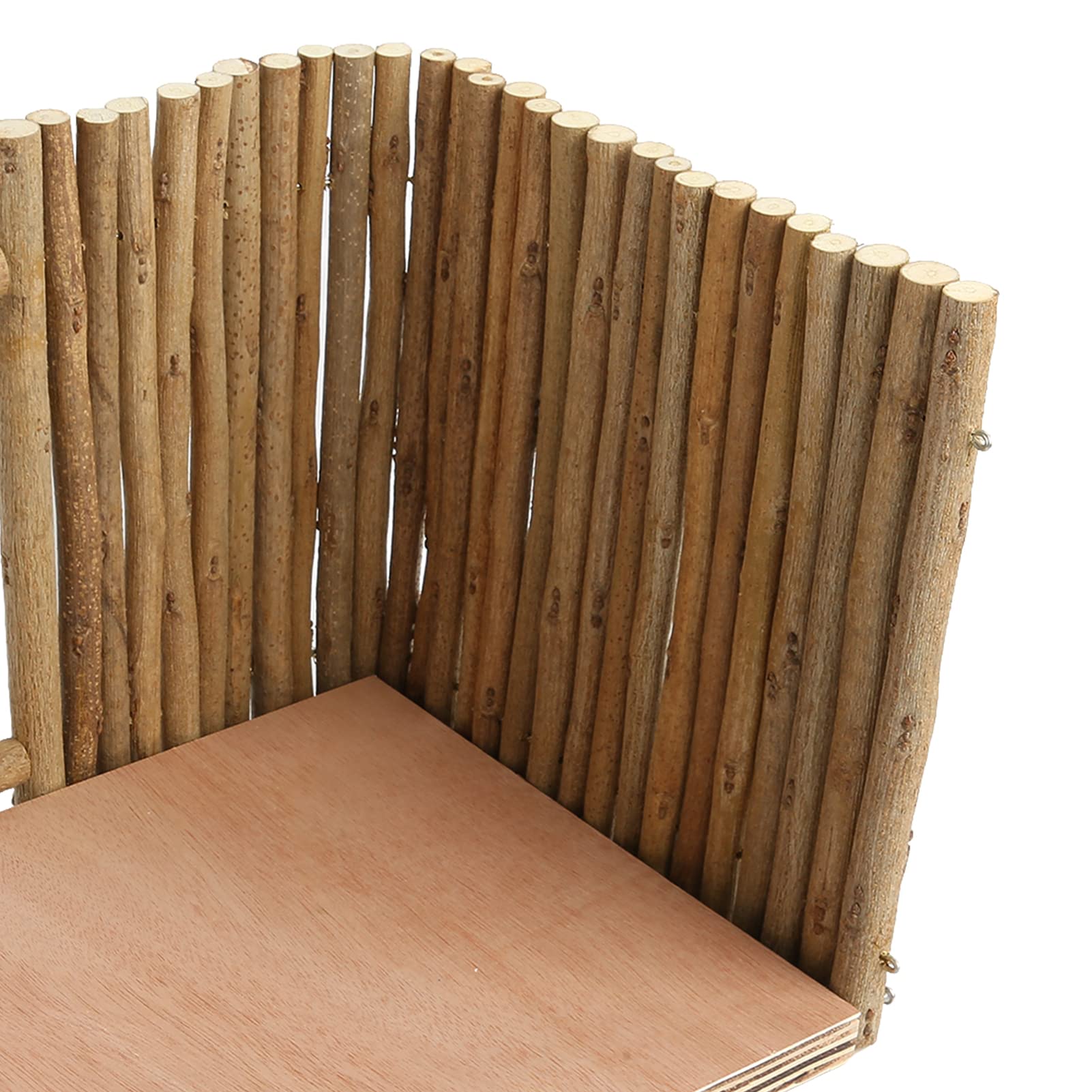 Piccolo rifugio in legno per piccoli animali domestici, casetta rifugio per piccoli animali, capanna traspirante per criceti con piattaforma di gioco per conigli, cincillà e