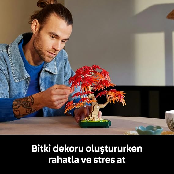 LEGO Botanicals Japon Kırmızı Akçaağaç Bonsai Ağacı 10348 - Kırmızı ve Kehribar Sarısı Yapraklara Sahip Yapay Bitki İçeren Sevgililer Günü'ne Özel Model Yapım Seti (474 Parça)