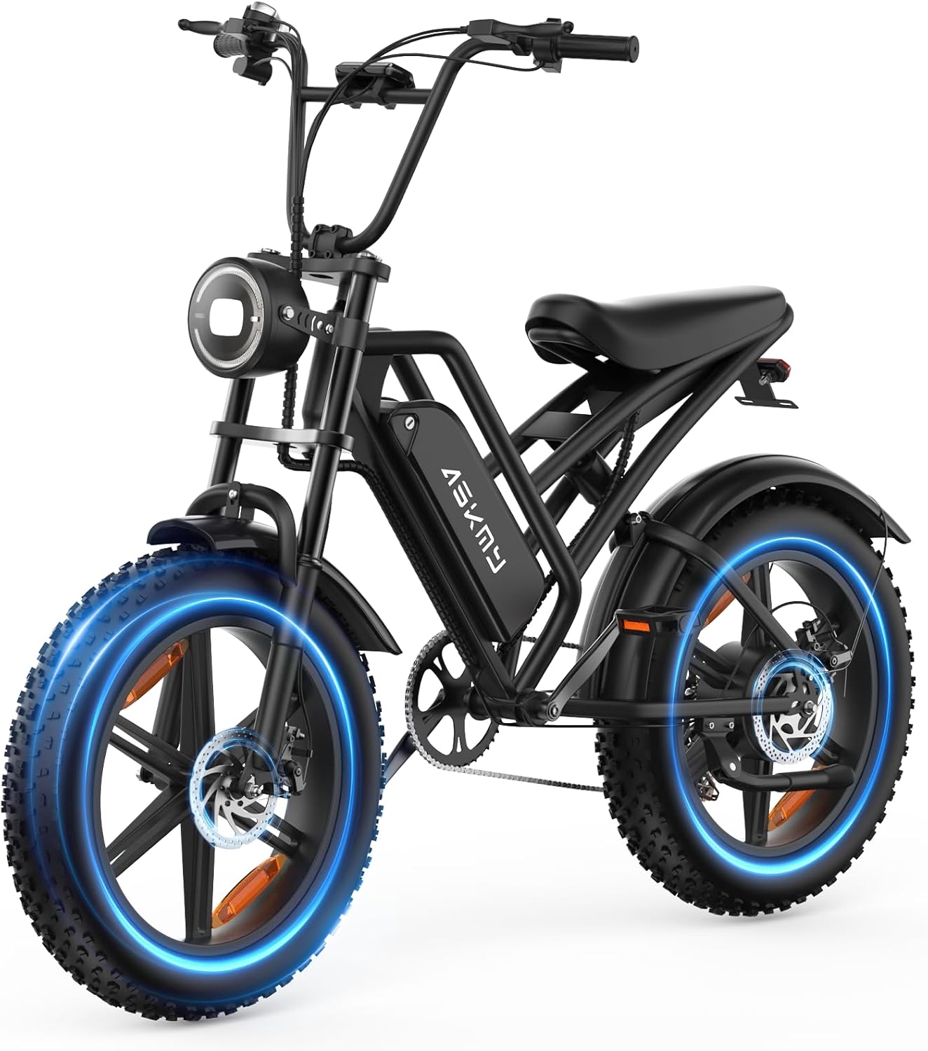 Fat Tire Electric Bike for All-Terrain, 1500W Peak Motor Ebike with 28MPH|60 Miles PAS Range, 48V|15Ah Removable Battery, 20" Mountain Dirt E Bike with 7 Speed, Electric Bicycles for Adults