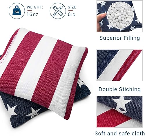 Miniatura 6 de Juegos de cornhole profesionales, sin rebote 4 x 2 pies3 x 2 pies, de madera maciza, juego de agujeros de maíz para exteriores, con 2 tablas de