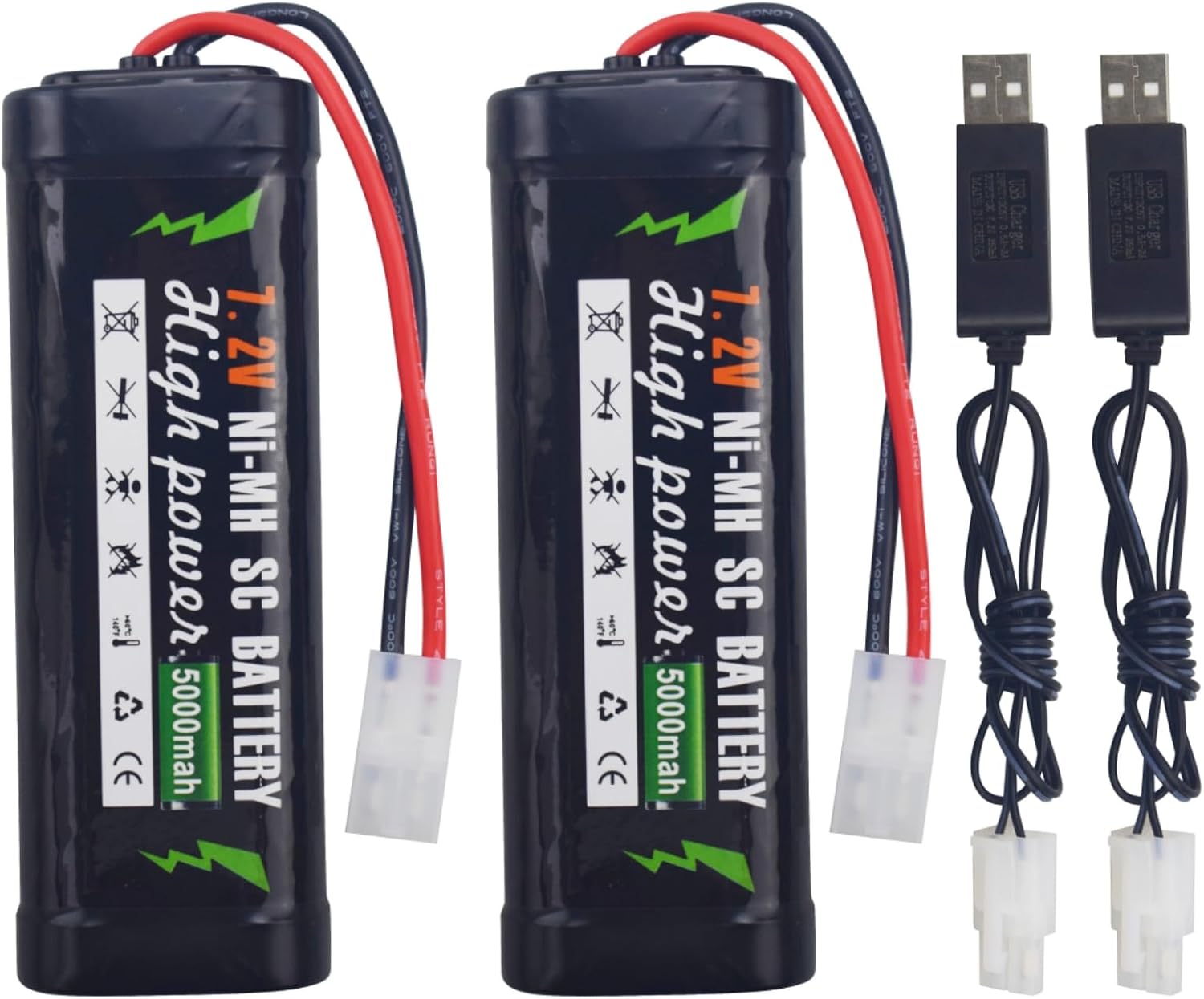 2x Himoto 7,2V 5000mAh NiMH Accu Tamiya - 6% KORTING