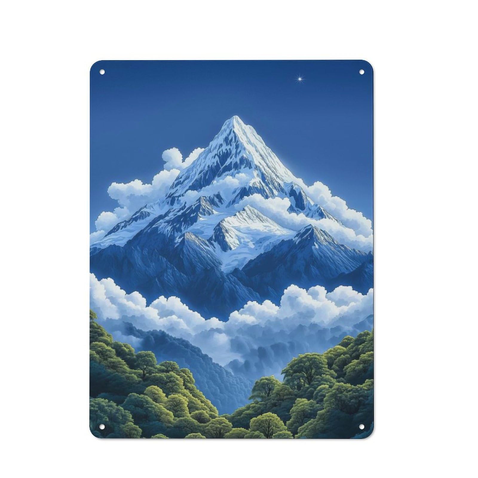 Junmoney Style-2 Retro Tin Sign 40X30cm Featuring Snowy Mountain Peak For Workshop Wall, Gift For Makers And Diy Enthusiasts During The Christmas Season