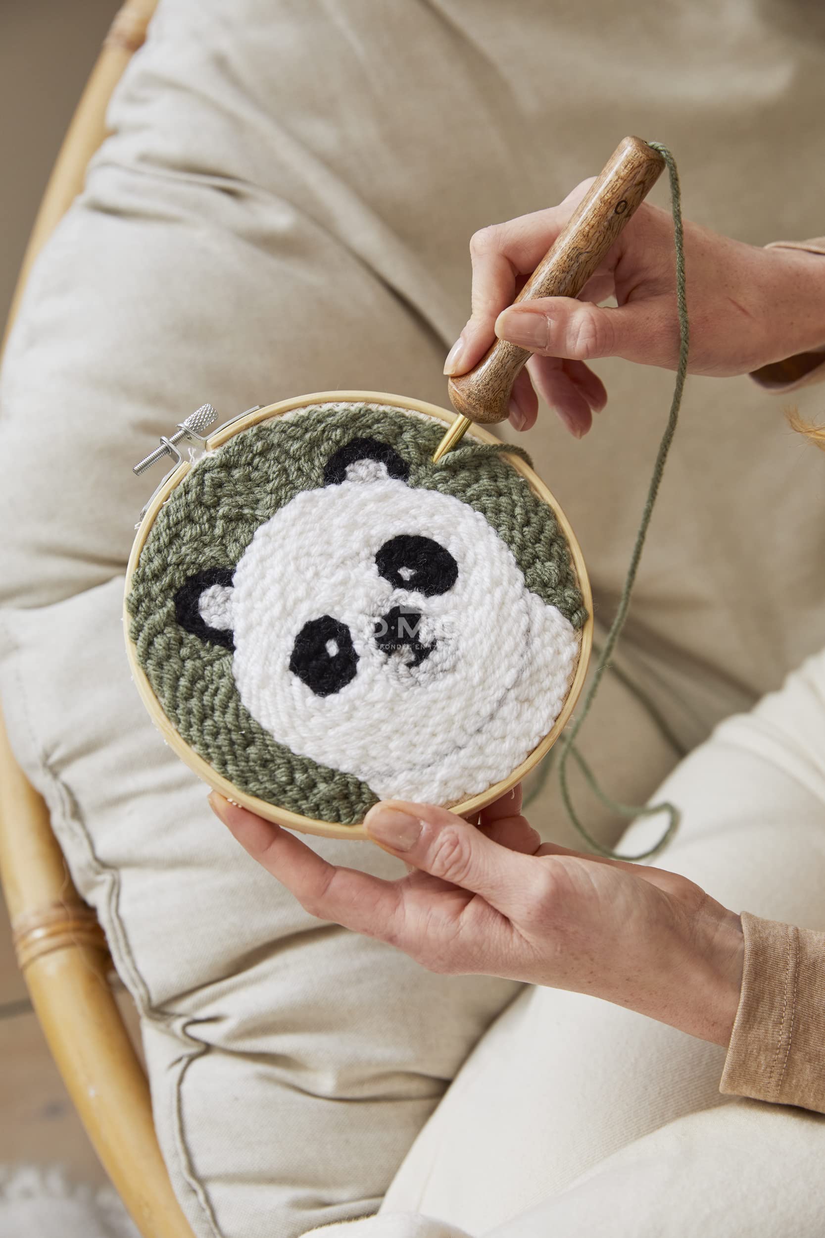 DMC Patrice Panda Punch Needle Kit, Multi - Image 4