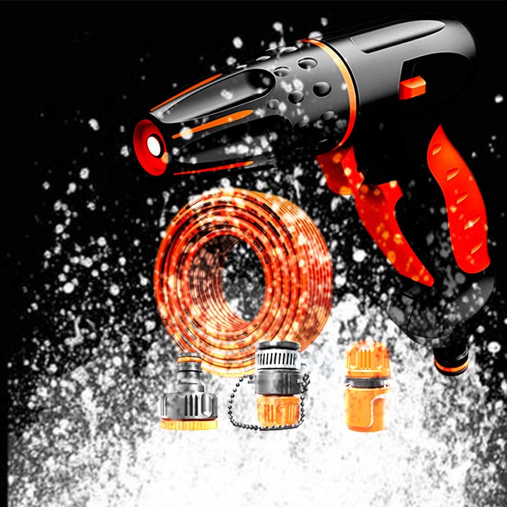 Boquilla de pistola de agua de metal resistente, equipo de riego, aspersor de manguera (traje de 30 m)