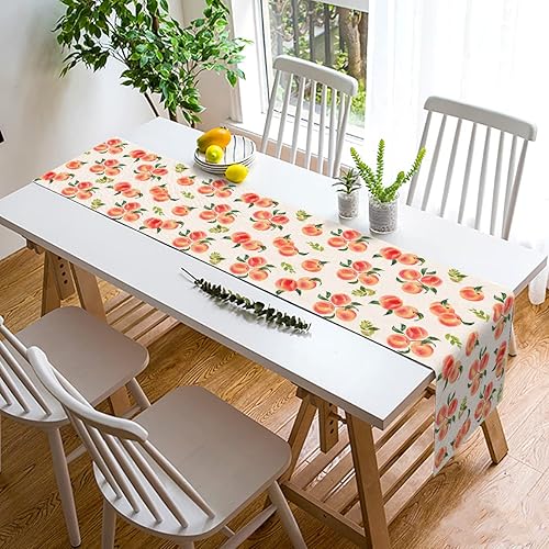 Miniatura 4 de Nepnuser Camino de mesa de durazno dulce decoración de fiesta de verano fruta rústica hogar cocina comedor decoración 72 pulgadas de largo