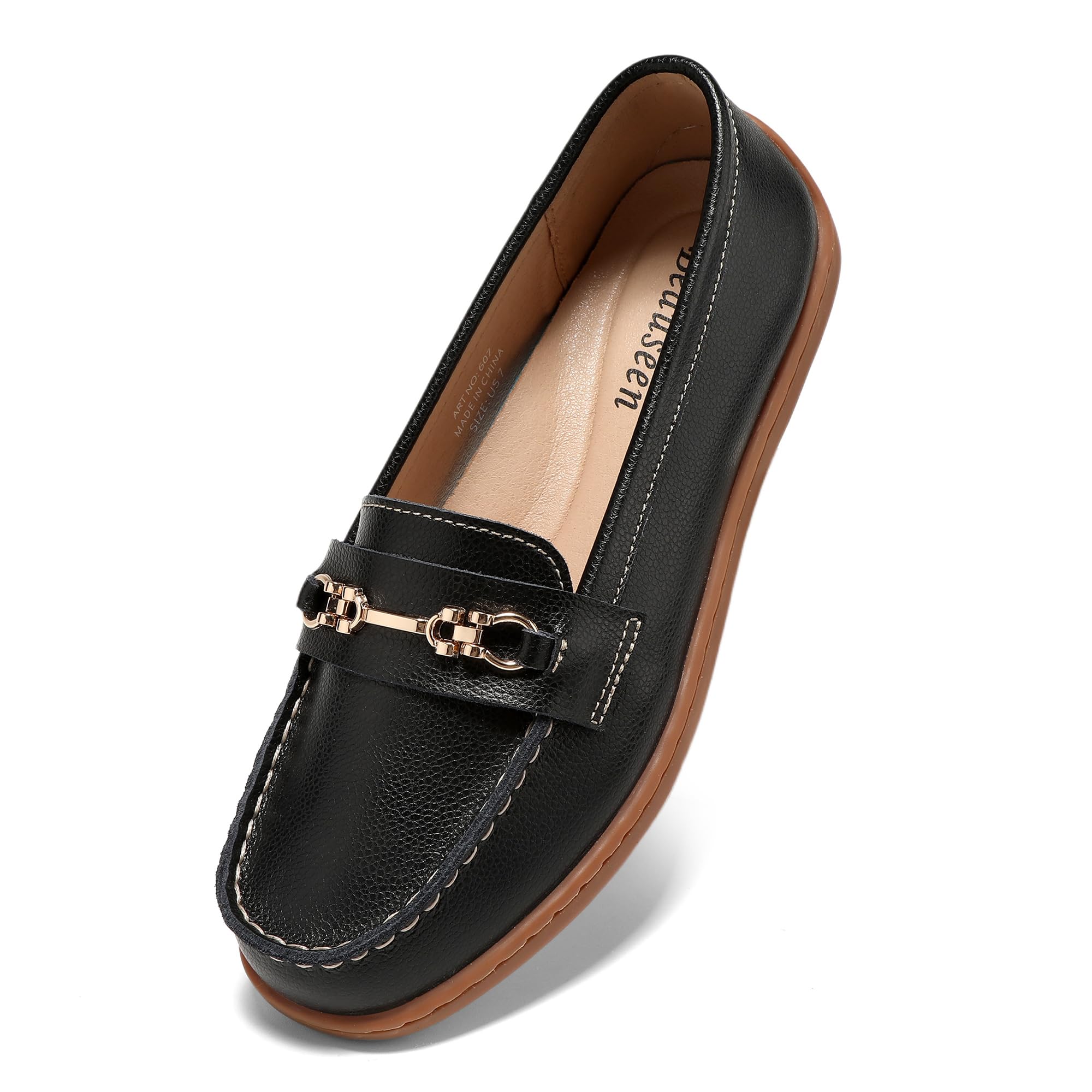 Women's Leather Penny Loafer Slip-ons Comfortable & Lightweight Cute Driving Mocs for Women Business Casual Dress Shoes-image-13